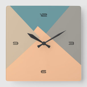 Retro Color Modern Geometric Pattern Quadratische Wanduhr