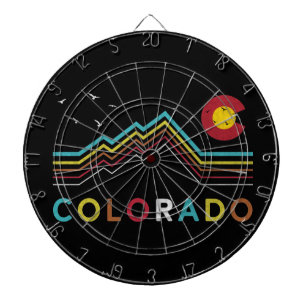 Retro Colorado Flag Rocky Mountain Souvenir Dartscheibe