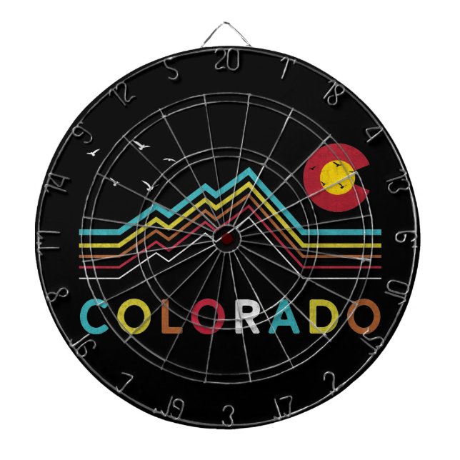 Retro Colorado Flag Rocky Mountain Souvenir Dartscheibe (vorne)