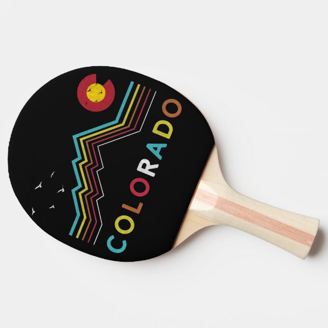 Retro Colorado Flag Rocky Mountain Souvenir Tischtennis Schläger (Seitenansicht)
