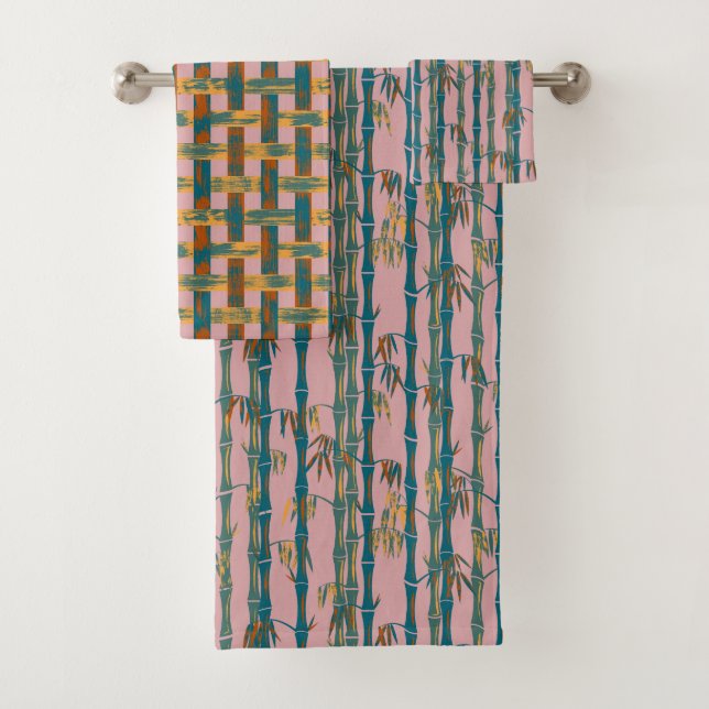 Retro Colored Bamboo Badhandtuch Set (Insitu)