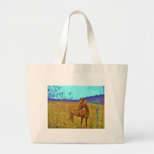 Retro Colored Horse Jumbo Stoffbeutel