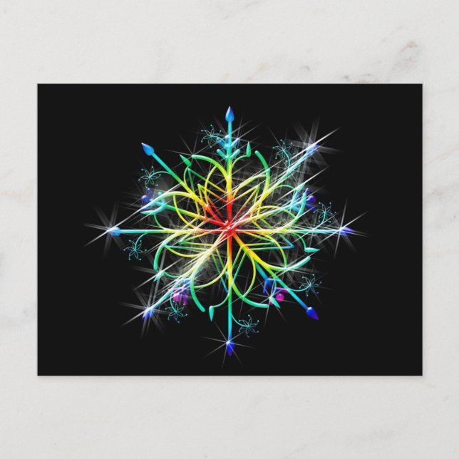 Retro Colored Star Postkarte (Vorderseite)