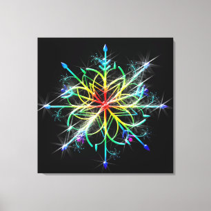 Retro Colored Star Wall Leinwand