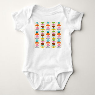 Retro Colorful Nests Baby Jersey Bodysuit Strampler