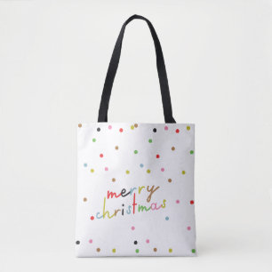 Retro COLORFUL polka dot MERRY CHRISTMAS - Urlaub Tasche