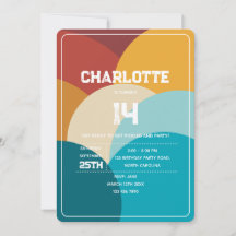 Retro Colorful Vintage Abstract Art Birthday Party