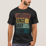 Retro Colors 21St Birthday Boys Girls Phantastisch T-Shirt<br><div class="desc">Phantastisch seit Mai 2000 Design - Vintage BDay-Grafik für Jungen,  Mädchen,  Kinder,  Erwachsene,  Männer und Frauen - Zodiaka-Zeichen gestört | Taurus Kleidung - Geburtstag & Weihnachtskunst</div>