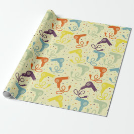 Retro Colors Haartrockner Entlüfter Gemustert Geschenkpapier