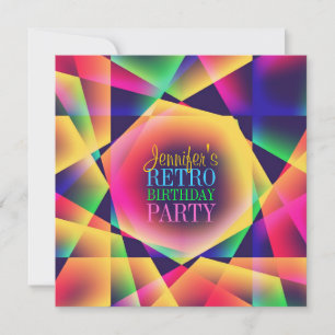 Retro Colors Invitation fête d'anniversaire