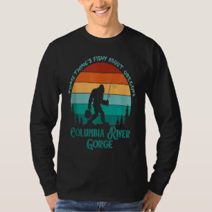 Retro Columbia River Gorge Oregon Sasquatch Fische T-Shirt