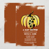 Retro Comic Book Style Pumpkin Fall Baby Dusche