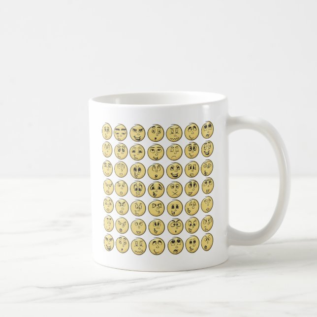Retro Comic-Buch Emoji Muster Kaffeetasse (Rechts)