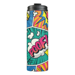 Retro-Comic-Explosionen - lebendige Kunst des Pops Thermosbecher