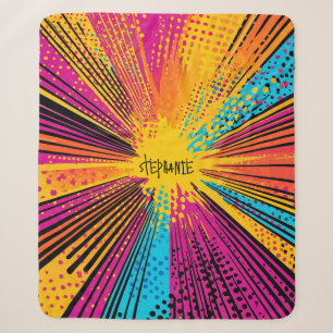 Retro-Comic-Gelb-Explosion Rot Blau Sherpadecke