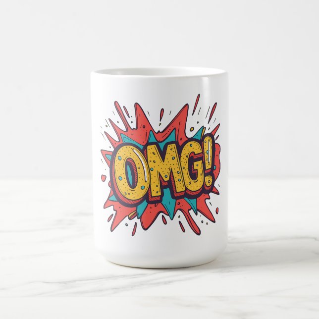Retro Comic “OMG!” Pop Art Coffee Mug (Centre)