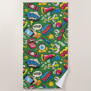 Retro Comic Pop Art Colorful Muster Strandtuch