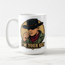 Retro-Comic-Schwarzhut-Cowboy, ich bin dein Mann