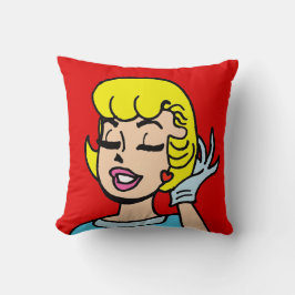 Retro Comic Strip Beauty Throw Kissen