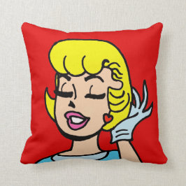 Retro Comic Strip Beauty Throw Kissen