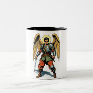 Retro-Comic-Style-Tasse St. Michael Kaffee Zweifarbige Tasse