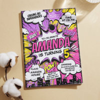 Retro Comic Superheroes Girl Geburtstagsparty