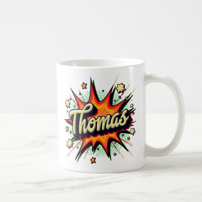 Retro Comic Thomas 2 Kaffeetasse (Rechts)