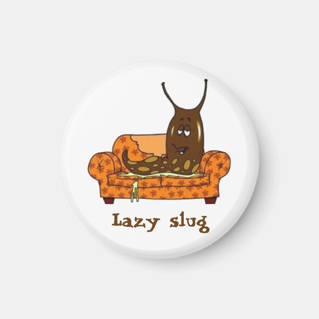 Retro Comic Toon Lazy Slug Magnet (Vorne)