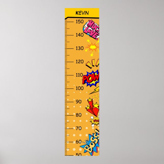 Retro-Comic-Wachstumstabelle Poster (Vorne)