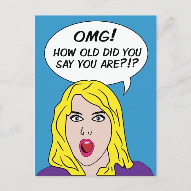 RETRO-COMICEN Geburtstagskarte Postkarte (Vorderseite)