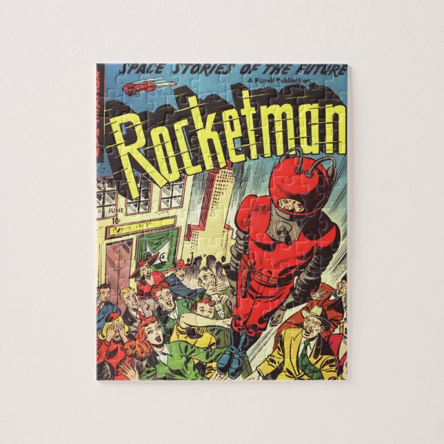 Retro Comicen - Rocketman (Vertikal)