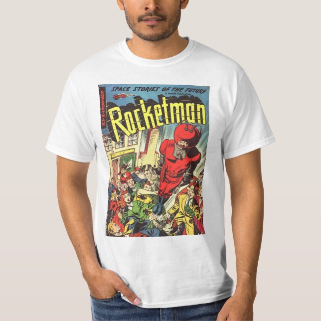 Retro Comicen - Rocketman T-Shirt (Vorderseite)