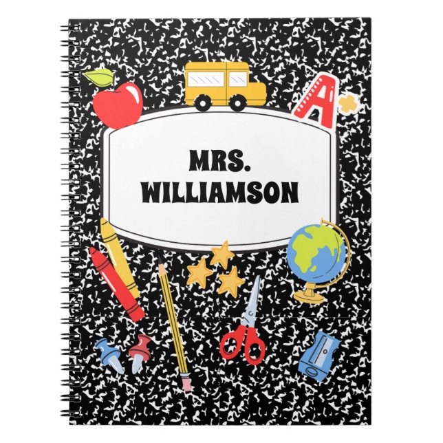  Retro Composition Notebook Back to School  Notizblock (Vorderseite)