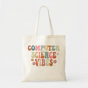 Retro Computer Science Vibes Teacher-GroovTote Bag Tragetasche