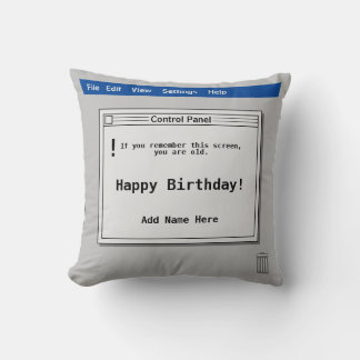 Retro-Computermonitor-Geburtstag Kissen