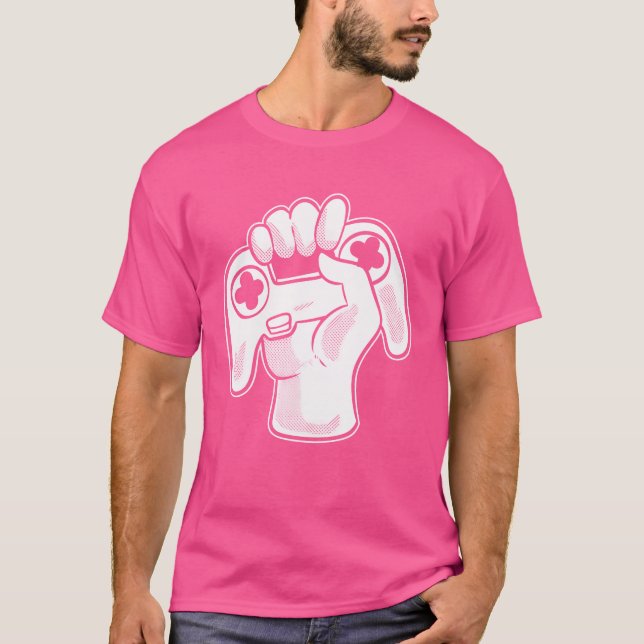 Retro-Computerspiel-Controller-Computer-Geek-Junge T-Shirt (Vorderseite)
