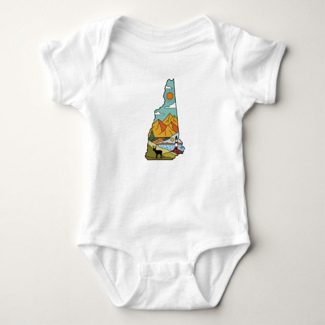 Retro Concord New Hampshire White Mountain Baby Strampler (Vorderseite)