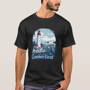 Retro Connecticut Heimatzustand CT Küstenlandschaf T-Shirt