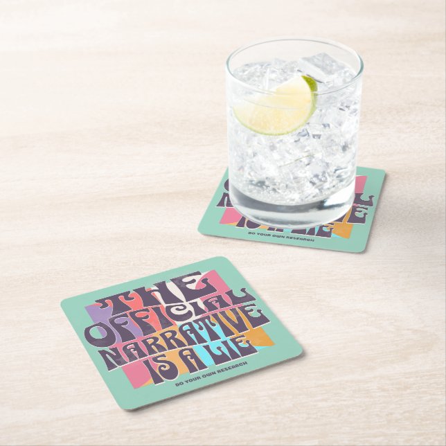 Retro Conspiracy Theory Rechteckiger Pappuntersetzer (Vor Ort)