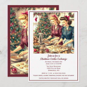 Retro Cook Exchange Weihnachten Einladung