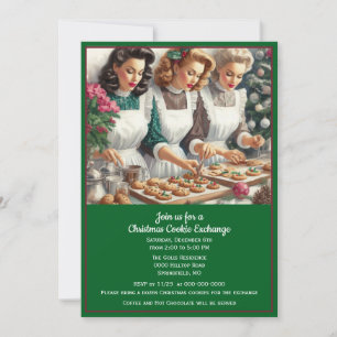 Retro Cookie Exchange Weihnachten Einladung