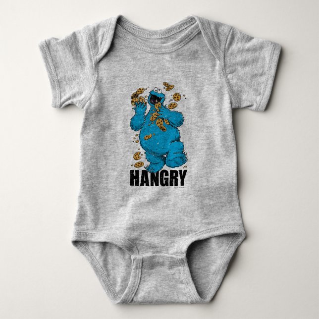 Retro Cookie Monster | Hangry Baby Strampler (Vorderseite)