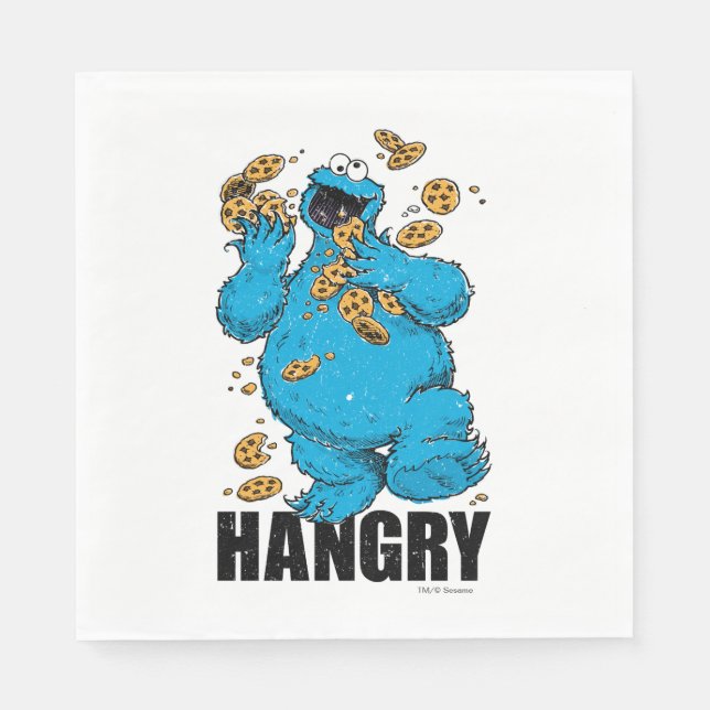 Retro Cookie Monster | Hangry Serviette (Vorderseite)