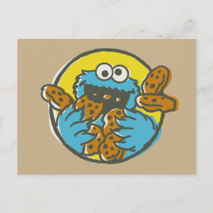 Retro Cookie Monster Postkarte