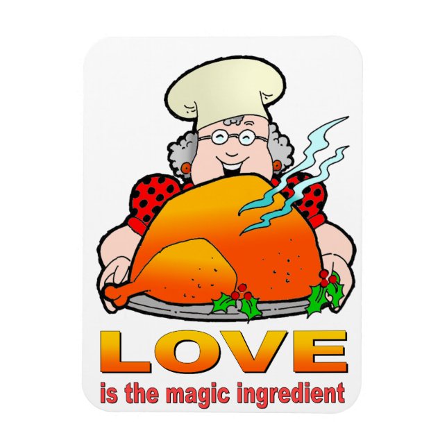 Retro Cooking Design.Liebe ist der magische Zutat. Magnet (Vertikal)