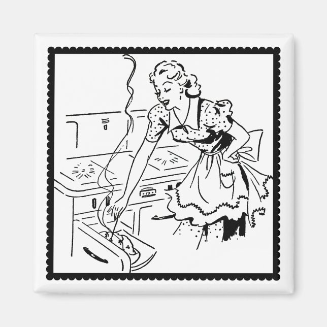 Retro Cooking Mama Magnet (Vorne)