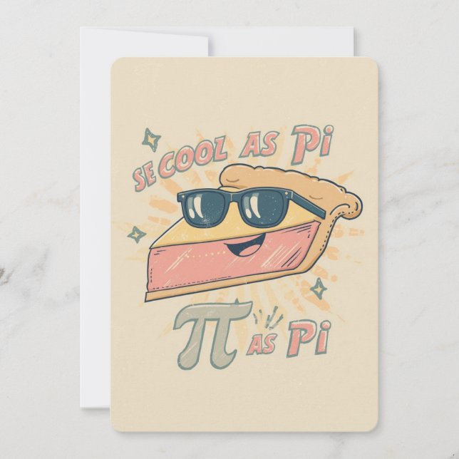 Retro Cool as Pi Party Invitation (Devant)