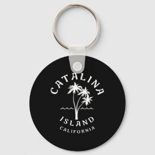 Retro Cool Catalina Island Palme Mens Womens C Schlüsselanhänger