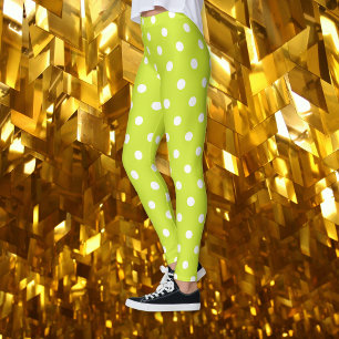 Retro Cool Chic Green Polka Dots Muster Mode Leggings