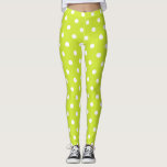Retro Cool Chic Green Polka Dots Muster Mode Leggings<br><div class="desc">Benutzerdefiniert, Retro, cool, niedlich, chic, stylish, trendig, atemberaubend, von Hand genäht, weiße Polka Punkte auf hellgrünen Mustern Frauen in vollem Umfang Trainingssport Yoga-Fitnessraum mit Leggings-Hosen, die sich für Ihren Körper ausdehnt, Umarmungen an allen richtigen Stellen, prasselt nach dem Waschen zurück und verliert bei wiederholtem Verschleiß nicht ihre Form. Macht ein...</div>